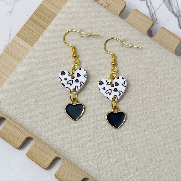 Hand Crafted Jewelry - Valentine Heart Earrings, Heart Dangle Earrings, Hand Crafted Gifts For Her